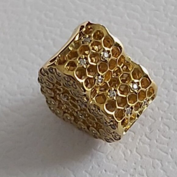 Pandora Shine Honeycomb Lace Heart Charm with Clear Zirconia 767039CZ- VERY RARE - Picture 11 of 16